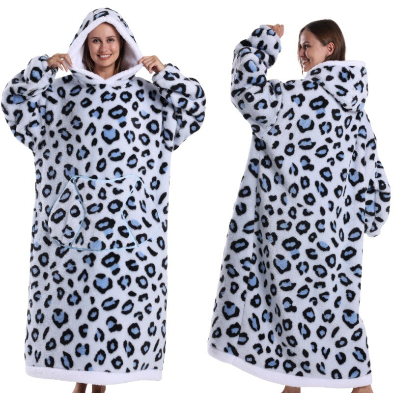 Autumn And Winter Blanket Cold-proof Clothes Hooded Lazy Lengthened Men And Women Couple Plus-sized Warm Hoodie - COMFUT
