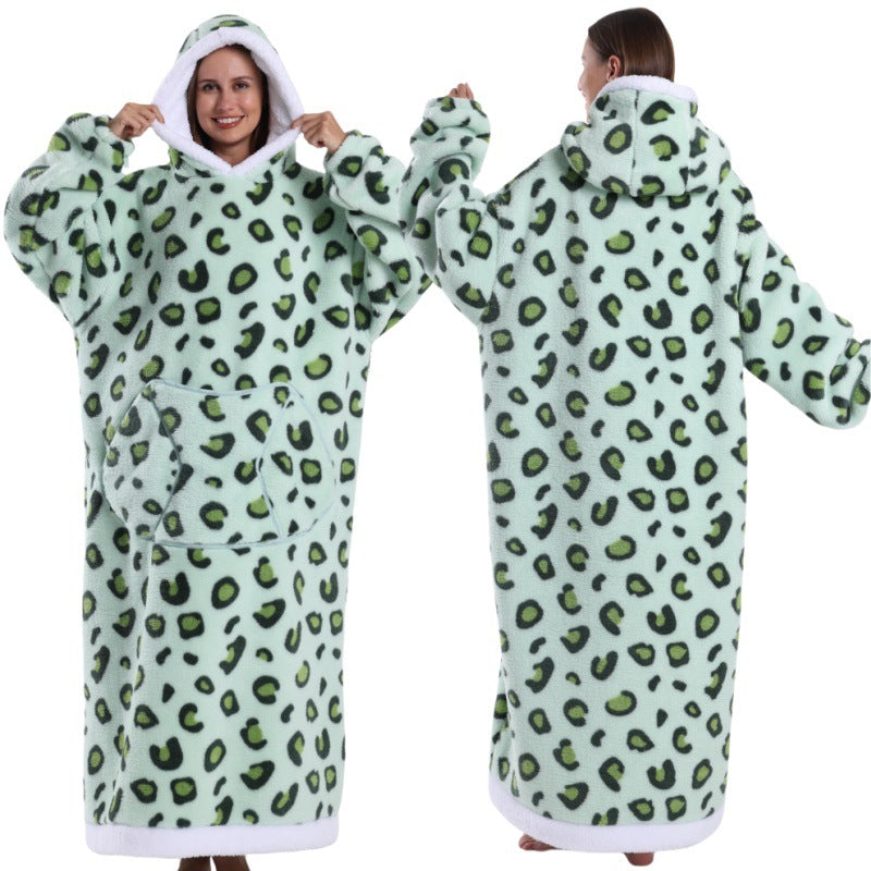 Autumn And Winter Blanket Cold-proof Clothes Hooded Lazy Lengthened Men And Women Couple Plus-sized Warm Hoodie - COMFUT